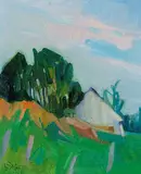 Claude Le Sauteur, Grange et Verdure, 1989, oil on canvas