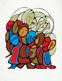 Daphne Odjig, Indian Day School #39/98, 1978, colour silkscreen on paper