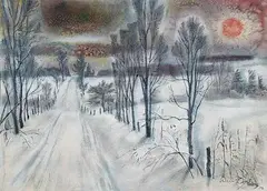 Will Ogilvie, Winter Evening, 1976, watercolour on paper