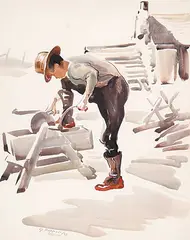 George Douglas Pepper, The Sharpening Stone, 1939, watercolour on paper