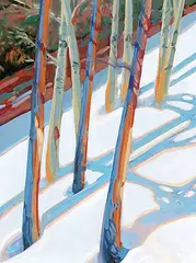 William Shepherd, Untitled - Winter Trees, oil on wood board