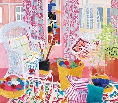 Carol M. Stewart, Lorna's Pink Attic, oil on wood board