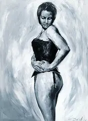 Untitled - Mandy by Carl White, 2001, oil on paper, sold Nov 2009