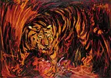 Untitled - The Tiger by Harry Karl-Heinz Wohlfarth, 1963, oil on canvas, sold Nov 2009
