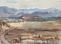Pat Gordon, Windermere Valley, 1980, watercolour on paper