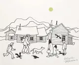 Ted Harrison, Untitled - Northern Town, 1983, lithograph on paper