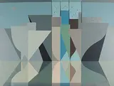 B. C. Binning, Ships in Classical Calm [1948], colour silkscreen on board