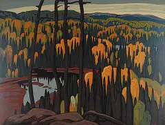 Algoma Country by Lawren Harris, colour silkscreen on board, sold Sep 2009