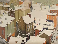 Frederick Bourchier Taylor, Roof Tops - Quebec, colour silkscreen on board