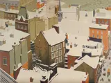 Frederick Bourchier Taylor, Roof Tops - Quebec, colour silkscreen on board