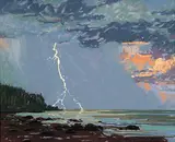 Horace Champagne, July Lightening on the St. Lawrence