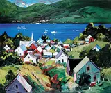 Bruno Cote, Lac Temiscouata, oil on wood board