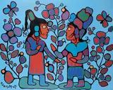 Norval Morrisseau, The Gathering, acrylic on canvas