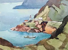 Thomas Keith Roberts, View From Signal Hill - St. John's Newfoundland, watercolour on paper
