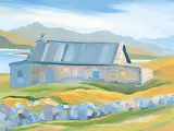 Wendy Wacko, Abandoned Ancient Stone Farmhouse, Near Glinsk, acrylic on wood board