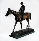 Isidore Jules - After Bonheur, Untitled - Horse and Rider, bronze sculpture