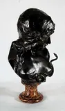 Isidoor De Rudder, Untitled - Young Lady and Serpent, bronze sculpture