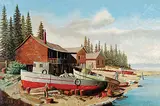John Adams Spelman, Untitled - Preparing for the Fishing Season, 1920, oil on canvas
