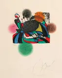Joan Miró, Colombine Entre Chien et Loup #16/50, 1978, colour etching on paper