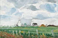 Julia Bingham Barnard, Hedingley, 1956, oil on paper board