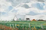 Julia Bingham Barnard, Hedingley, 1956, oil on paper board