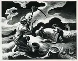 Thomas Hartley Benton, Island Hay, 1945, lithograph on paper