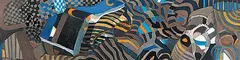 Ghitta Caiserman-Roth, Untitled - Abstract Forms, acrylic on wood board