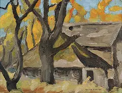 Edith Carter, Untitled - The Old Barn, 1940, oil on canvas