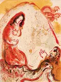 Marc Chagall, Rachel Hides her Father's Household Gods, 1960, colour lithograph on paper