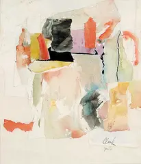 Kelly Clark, Untitled - Colourful Collage, 1963, watercolour and collage on paper