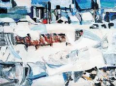 John Joslyn Hatcher, Untitled - The Bustling City, 1958, oil on canvas