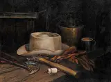 Tim Hilburn, Untitled - Hat and Hammer, oil on canvas