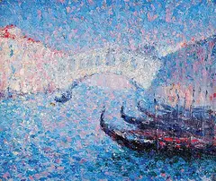 Edward S. Lowe, Untitled - Venice Scene with Gondolas, 1930, oil on canvas