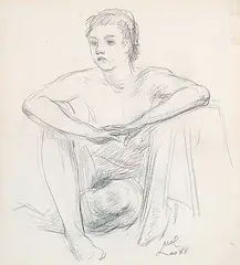Leo Mol, Resting, 1988, charcoal on paper