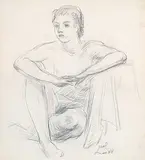 Leo Mol, Resting, 1988, charcoal on paper