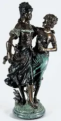 Auguste - After Moreau, Untitled - Two Maidens, bronze sculpture