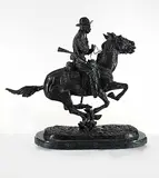 Frederic Sackrider - After Remington, Trooper of the Plains, bronze sculpture