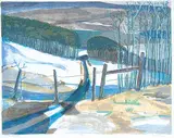 Wire Gate - #32/50 by John Harold Thomas Snow, 1978, colour lithograph on paper, sold Apr 2009