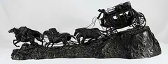 Charles - After Russell, Stage Coach - It's No Lady's Job, bronze sculpture
