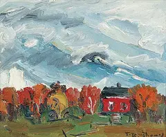 Tibor K. Thomas, Ontario School House, oil on canvas board
