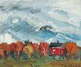 Tibor K. Thomas, Ontario School House, oil on canvas board