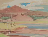Ina D.D. Uhthoff, Caribou Country Slide, watercolour on paper