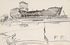 Ina D.D. Uhthoff, Old Hulk, ink on paper