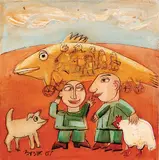 Roman Zuzuk, Untitled - The Conversation, 2007, acrylic on canvas