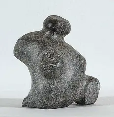 George Arluk, Untitled - Group of Heads, grey stone carving