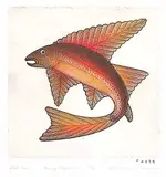 Kenojuak Ashevak, Gold Fish #22/50, 2006, colour etching on paper