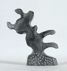 George Arluk, Untitled - Standing Dog, 1937, grey stone carving