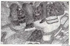 Shuvinai Ashoona, Untitled - Landscape, felt pen on paper