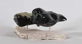 Peona Keyuakjuk, Sednas [pair], 1991, dark green stone and bone carving