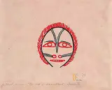 Jessie Oonark, Tattooed Woman #23/33, 1977, colour relief print on paper